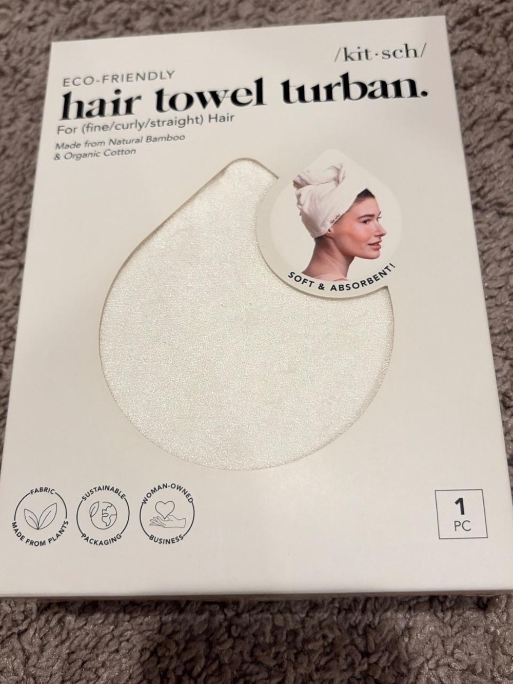 Kitsch White Hair Towel Turban